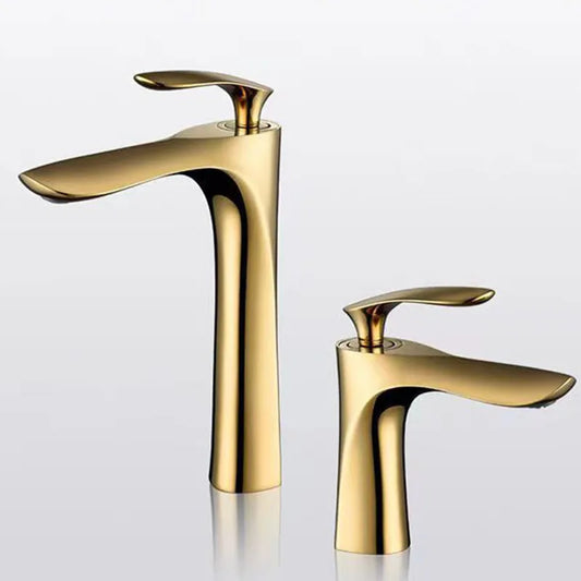 Golden Maple Leaf Basin Faucet For Hot And Cold Water Household Use Raised Washbasin Countertop Basin Single Hole Faucet