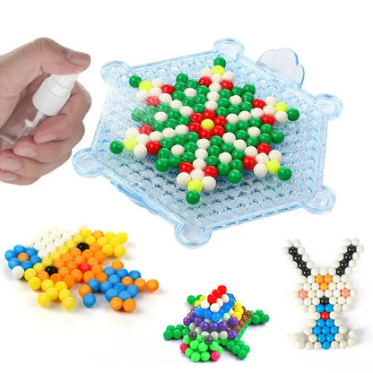 DIY Water Spray Magic Sticky Beads Toy Set Children's Handmade Puzzle Craft Kit Sensory Crystal Beads Kids Art Educational Gifts.