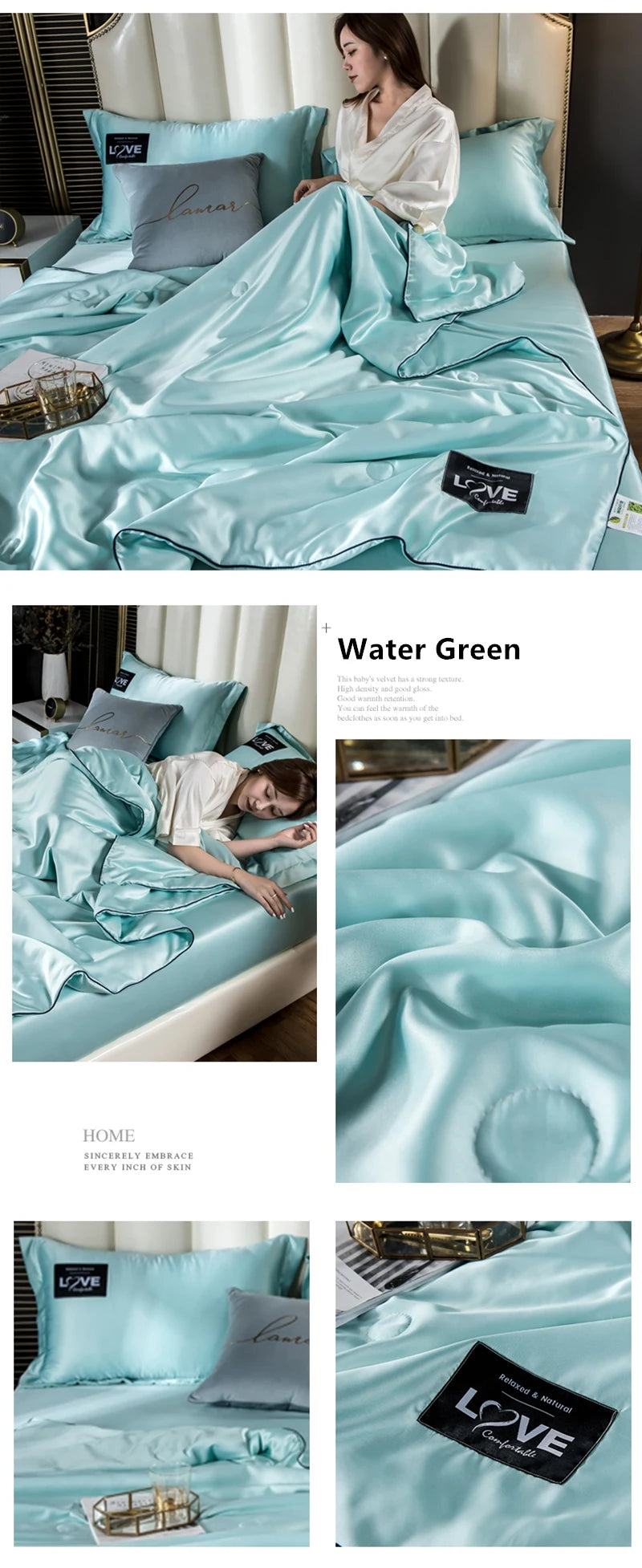 Summer Mulberry Silk Comforter Duvet Insert Luxury Natural Silk Blanket Satin Bedding Quilt Queen Single Double Twin Size Bed.