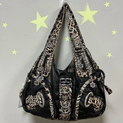 Angelkiss Women Handbags Large Women's Shoulder Bag Leopard Print Top-Handle Fashion Satchel Dumpling Shoulder Tote Hobos Bag.