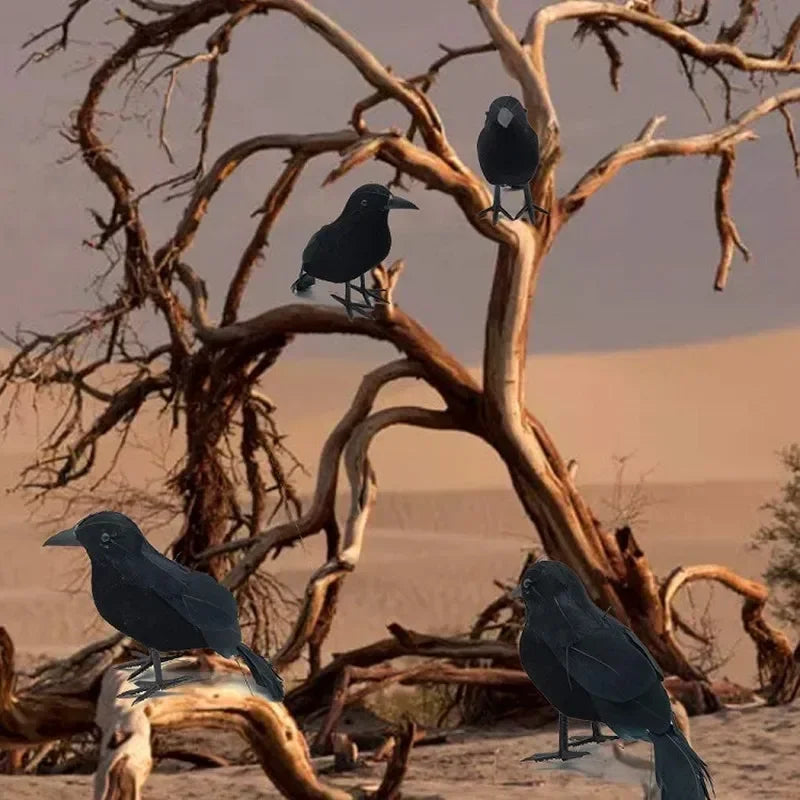 1–3 Stück realistische künstliche Krähen, Party-Ornament, Halloween-Dekorationen, 2023, Halloween-Party-Requisiten, Horror-Krähe-Dekoration.