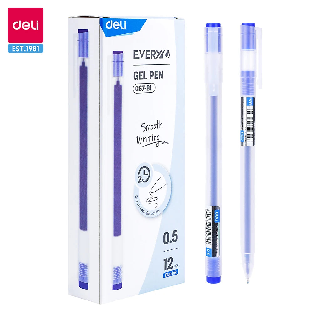 Deli 12 Teile/satz Gel Stift Schule Stifte Set Stift 0,5 MM Farbe Tinte Schreibwaren Student LieferungenWasser-basierte Stift Schreiben malerei Werkzeuge
