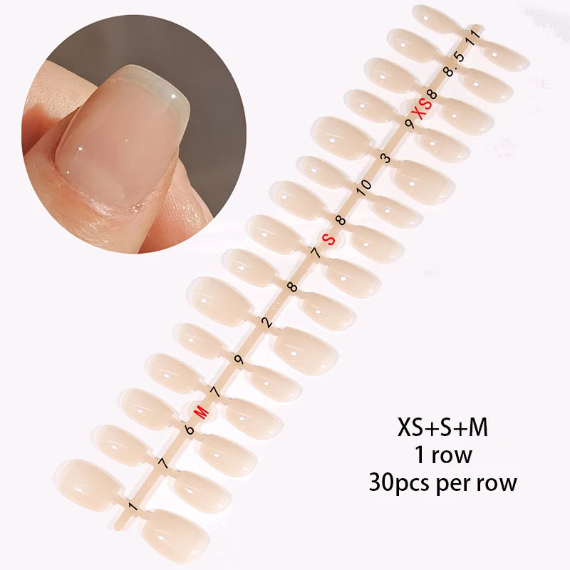 30Pcs Matte Nude Fake Nail Fashion Press on Quick Extension Wearable False Nails Simple Full Cover Nail Tips Manicure Nail Art.
