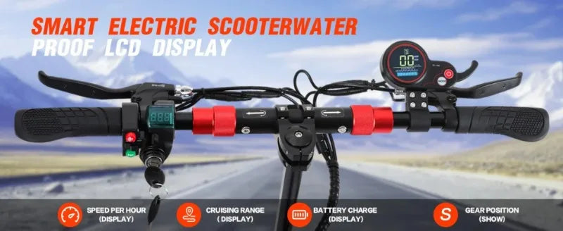 J01 Electric scooter 800W engine 48V15AH lithium battery foldable E-type scooter 10-inch road tires Adult city electric scooter.