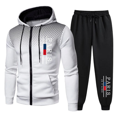 Fashion Autumn Winter Men Hoodies Men's Zipper Sweatshirts Outdoors Jogging Versatile Pants Tracksuit Comfortable Daily Quality.