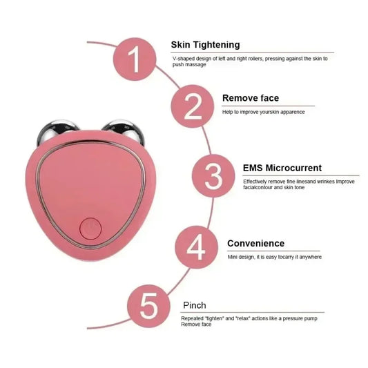 Face Lifting Machine Facial Massager EMS Microcurrent Roller Skin Tightening Rejuvenation Beauty Charging Facial Anti Wrinkle.