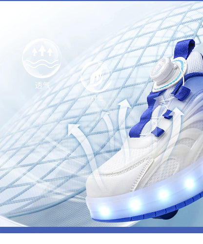 Two Wheels Children's Led Light Roller Skate Shoes For Kids Boys Girls Glowing Sports Luminous Sneakers Skateboard USB Charging.