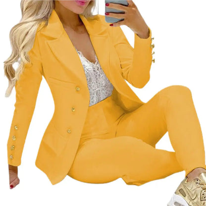 High Waist 2 Pcs/Set Stylish Slim Cardigan Lady Business Two-Piece Set Office Lady Business Suit Cardigan   for Work.