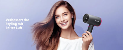Aigostar Professional Hair Dryer, 2200W Hair Dryer, Negative Ion Technology, 2 Speed, 2 Heat and Cold Air Settings, Lightweight