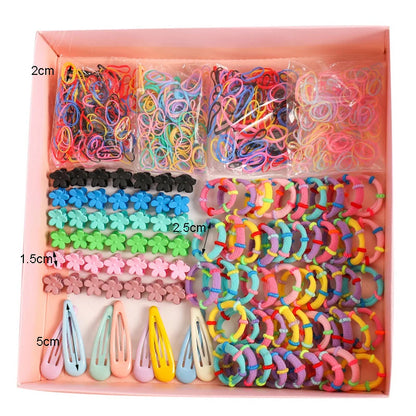 565 870Pcs Girls Cute Elastic Hair Bands Hairpins Flower Hair Claws Hair Clip Rubber Band Ponytail Holder Kids Fashion.