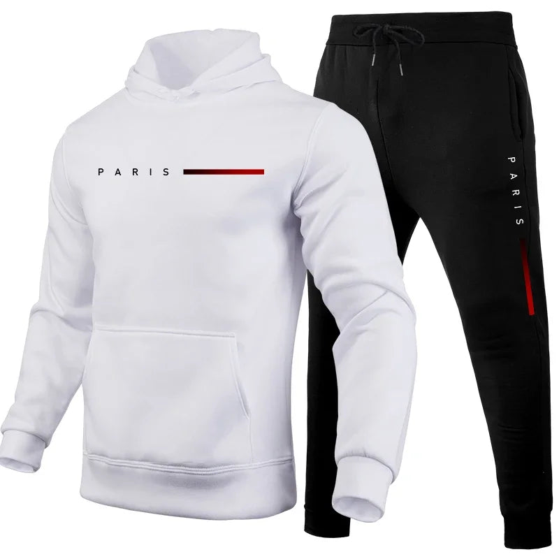 Male Casual Tracksuit 2pcs Set Urban Fashion Hoodies and Sweatpants High Quality Men's Home Outdoor Comfortable Warm Sportswear.