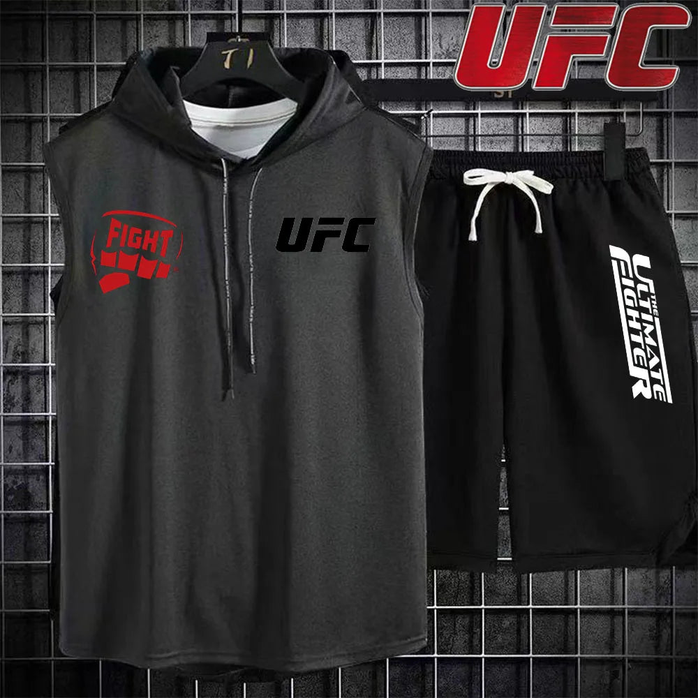 New Summer Men's Two Piece Set Casual T-Shirt and Shorts Set Fashion Short Sleeve Tracksuit Men Women Sports Suit Hooded T-shirt.