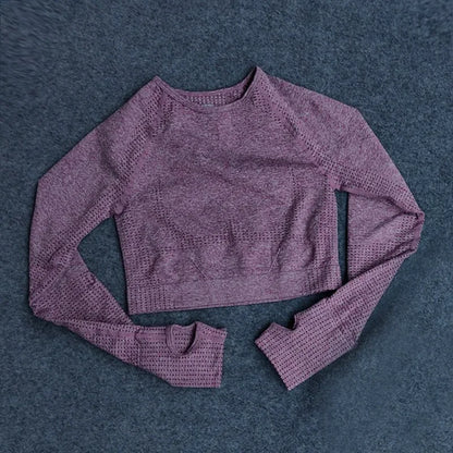 Cloud Hide Fitness Yoga Shirt Sexy Sports Gym Tank Crop Top Running Long Sleeve Blouse Winter T-Shirt Women Workout Sportswear