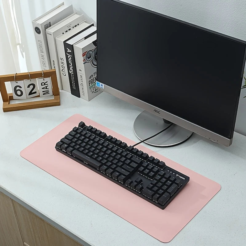 PU Leather Mouse Pads Desk Mat for Office Solid Color Gaming Waterproof Non-slip Computer Pad Keyboard Pads.