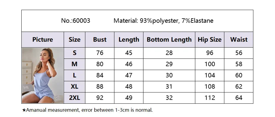 Herbst Und Sommer Damen Homewear Pyjamas Frauen Fett Plus Größe Zwei-Stück Lose Hosenträger Shorts Casual Pyjamas Homewear Set.