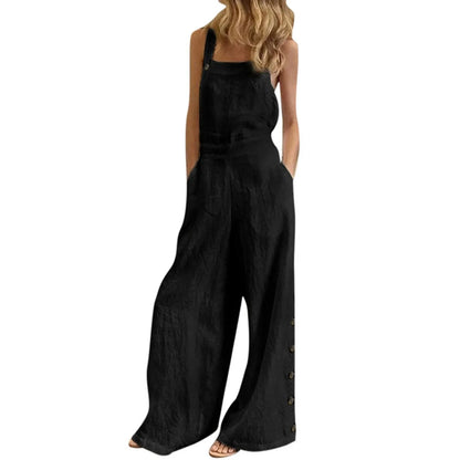 Evening Dresses Outfits Women'S Sleeveless Overalls Jumpsuit Casual Solid Summer Wide Leg Bib Pants Vestidos Verano Moda 2025.