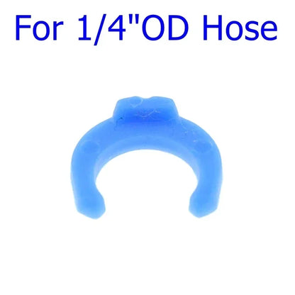Blue C-Clamp 1/4" 3/8"OD Hose For Water Purifier Quick Connect Fitting Connector Aquarium RO Water Filter Reverse Osmosis System