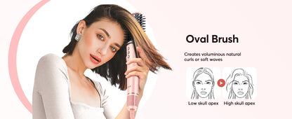 5 in 1 Hair Dryer,Multi Styling Tool,Straightener & 32mm Curling 300 Million Negative Ions Hair Care 1-3 Mins Quick Drying Gifts