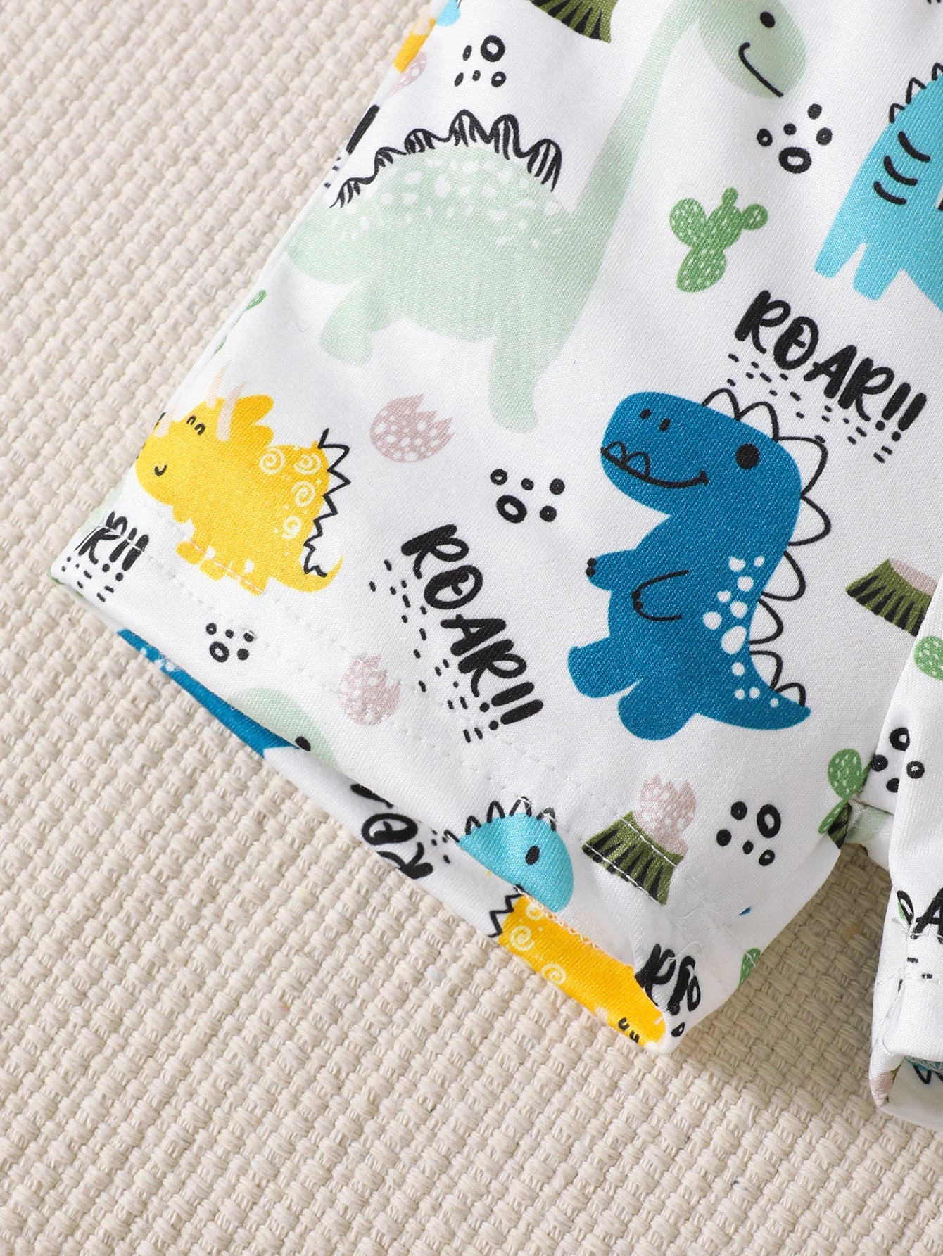 Sommer-Set für 0–18 Monate alte Babys, Dinosaurier-Aufdruck, kurzärmelig und Shorts, Set für Neugeborene, Jungen, lässiger Stil.