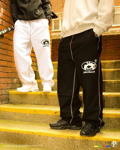 Streetwear PROTECT Mode Brief Stickerei Lose Jogginghose männer Und frauen Y2K Harajuku Hip-Hop Gothic Casual Joker Hosen
