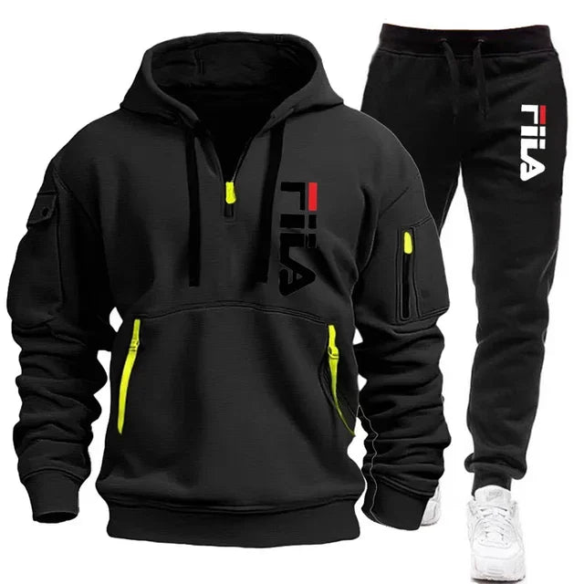 Autumn and winter men's sportswear sets, trendy brand clothing sweatshirt sets, and casual design oversized long-sleeved sweatsh
