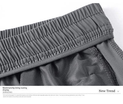 Men Summer Thin Ice Silk Pants Loose Style Workwear Casual Quick Dry Sports Pants Long Breathable High Elasticity