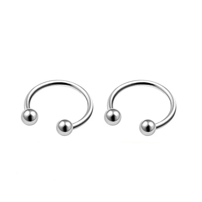 2Pcs 6/8/10mm Stainless Steel Zircon Piercings Earrings Horseshoe Ring Piercing Nose Ear Belly Rings Body Jewelry For Women/Men.