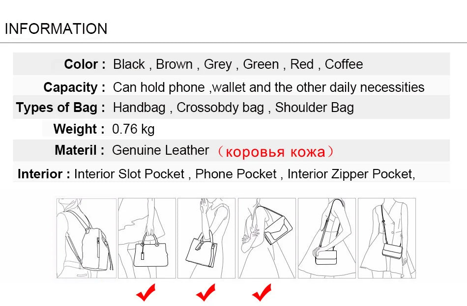 Cow Leather Bag Ladies Genuine Leather Handbags Big Women Bag Large Vintage Female 2023 Office Hand Shoulder Bags For Women Tote.