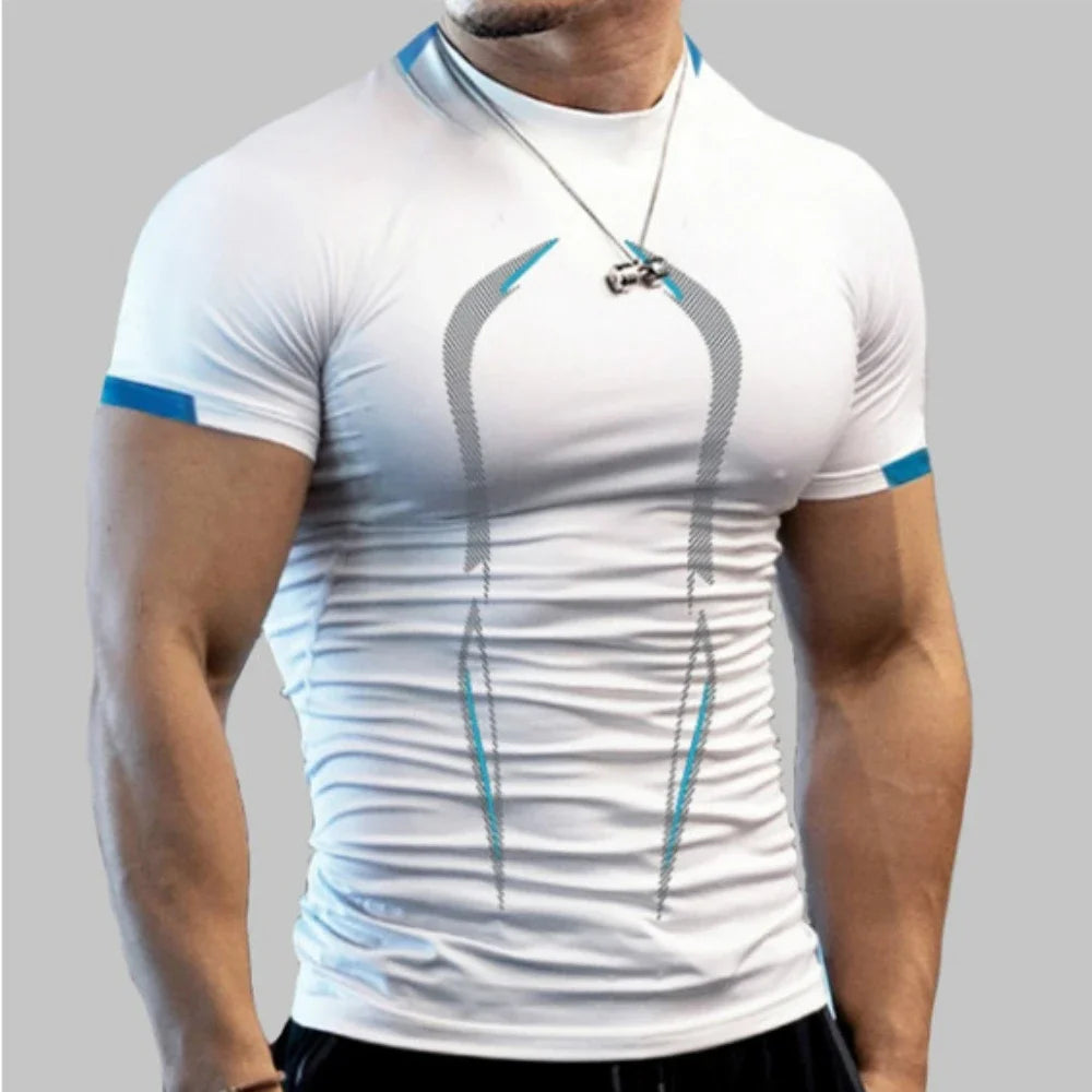 New Summer Sportswear Gym Breathable T Shirt Men Quick Drying Jogging T-Shirt Men Training Tees Fitness Tops Running T-shirt.
