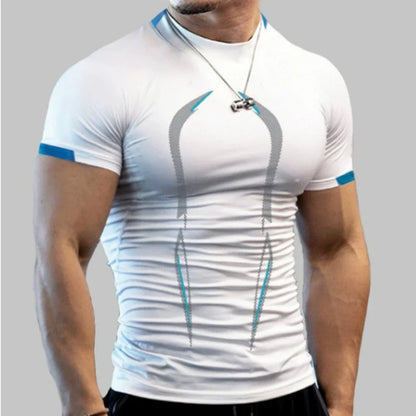 New Summer Sportswear Gym Breathable T Shirt Men Quick Drying Jogging T-Shirt Men Training Tees Fitness Tops Running T-shirt.
