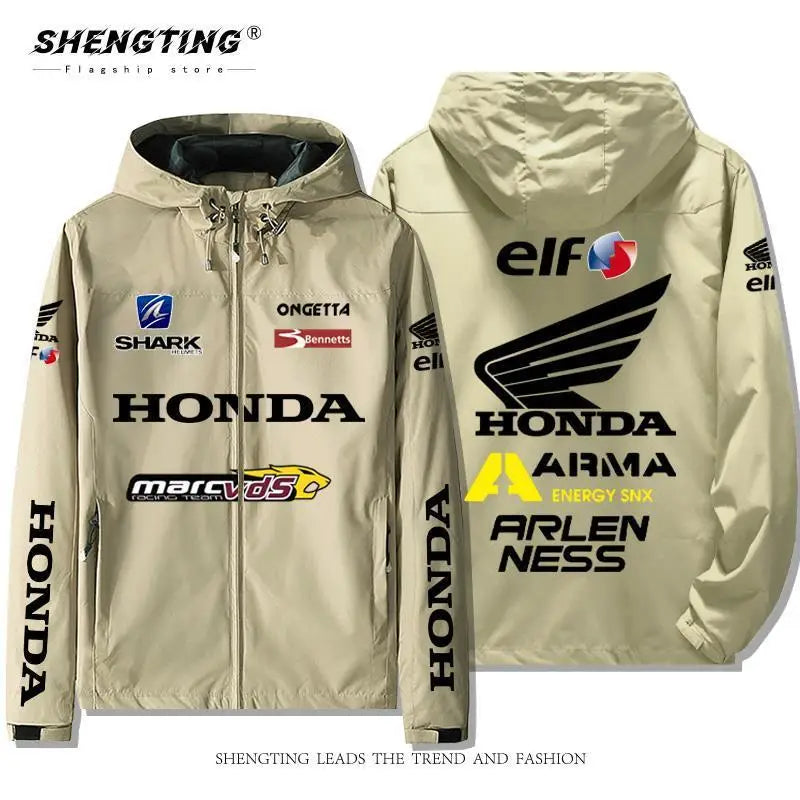 Honda Golden Wing Peripheral Hooded Jacket for Boys, Motorcycle Heavy Motorcycle Racing Jacket, Clothes.