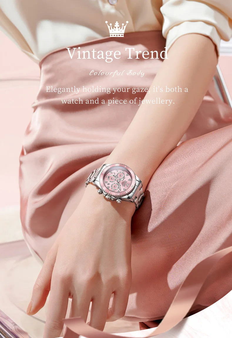 OLEVS 5632 Womens Watch Elegant Luxury Quartz Watch Zircon Scale Waterproof Luminous Automatic Date Ladies Watch Gifts Original.