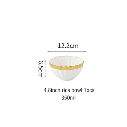 1pcs Upgrade white porcelain plates for food, dinner dishes, salad, soup bowls, ceramic porcelain plates, and tableware