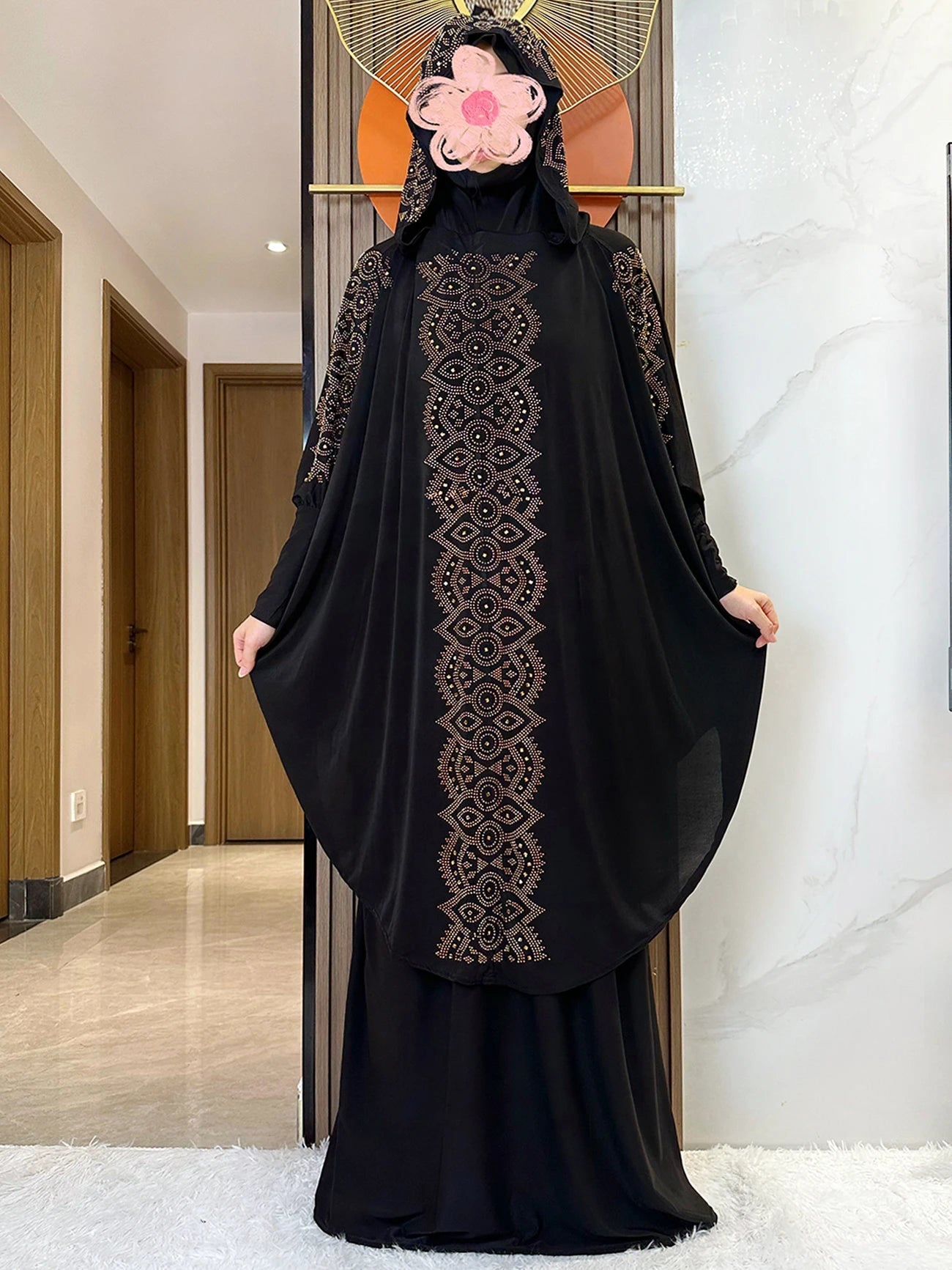 New Two Piece Set Solid Jilbab Prayer Muslim Abaya Set Women Prayer Garment Dress Hijab Long Khimar Skirt Sets Islamic Ramadan