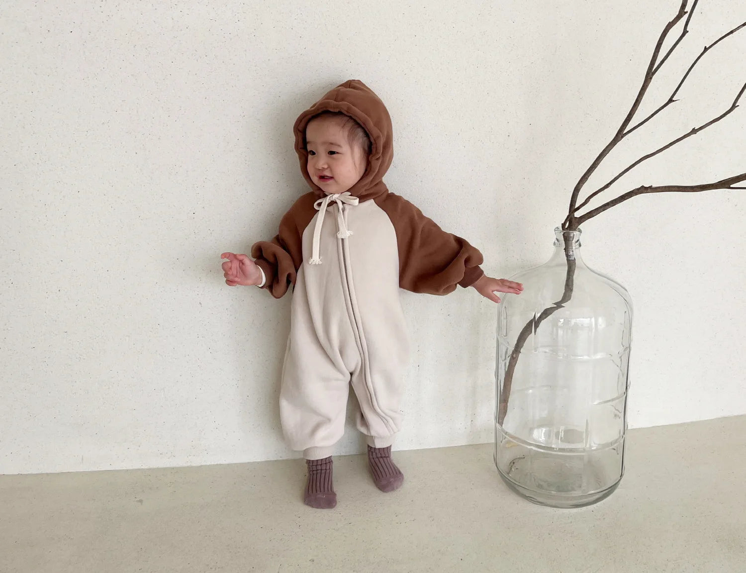 Baumwoll-Stram pler mit Kapuze für Jungen und Mädchen, perfekt für Herbst und Frühling.