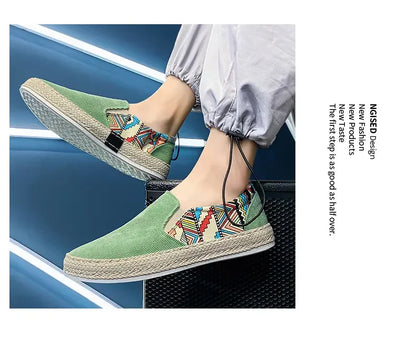 2023Men Turnschuhe Casual Sommer Low-top Cord Schuhe Fischer Schuhe Faul Schuhe Slip-on Tuch Schuhe Trendy männer Schuhe