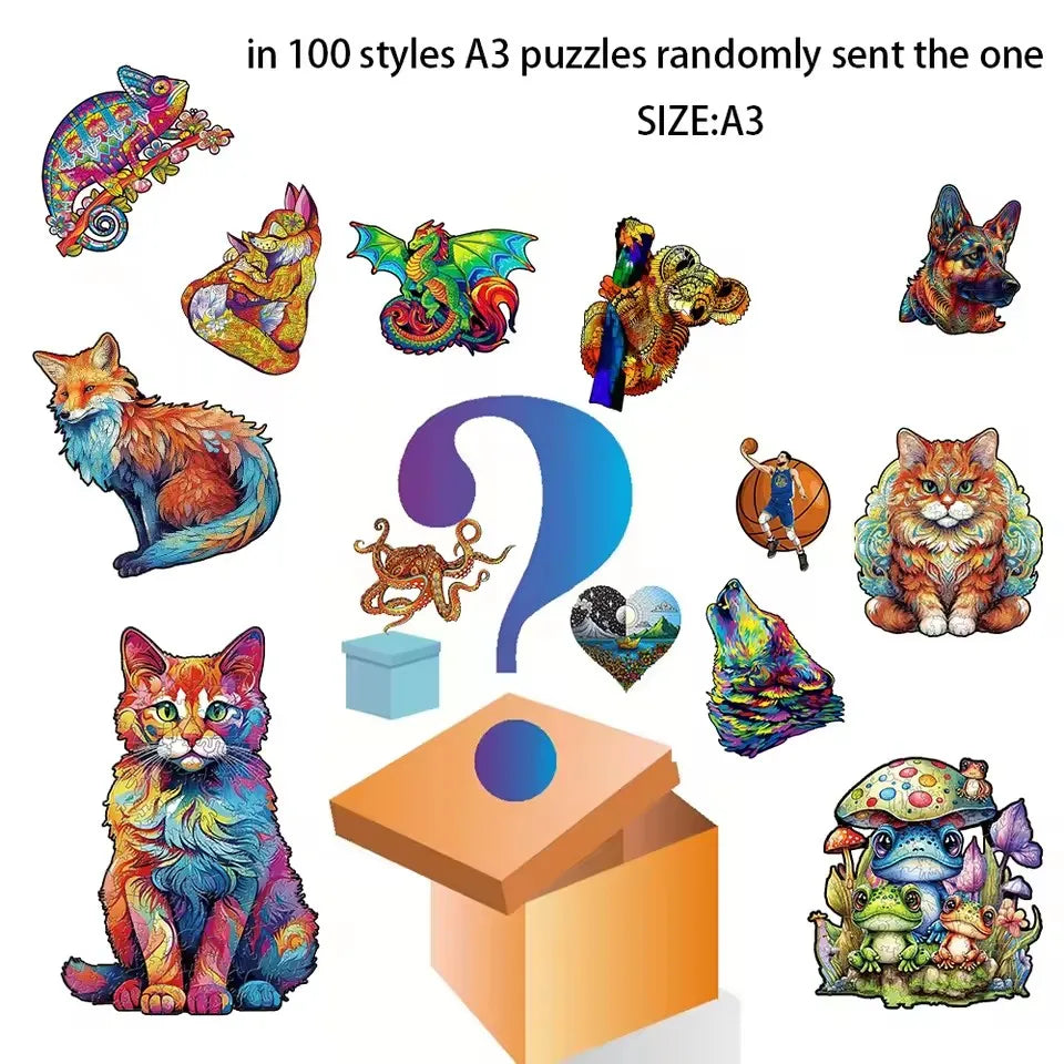 Medium Difficulty Jigsaws for Kids Adult Animal Puzzle Wood Beautiful Bird Owl Cat Wooden Puzzle Home Deco Holiday Gifts