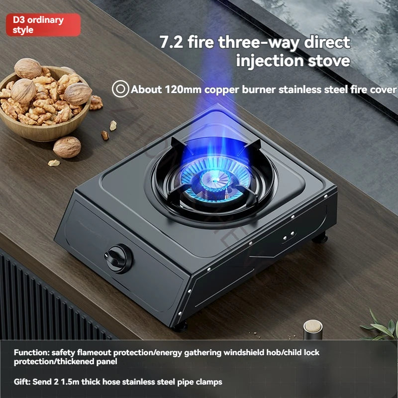 Liquefied Gas Stove Household Flameout Protection Gas Stove Natural Gas Energy-saving Fierce Fire.