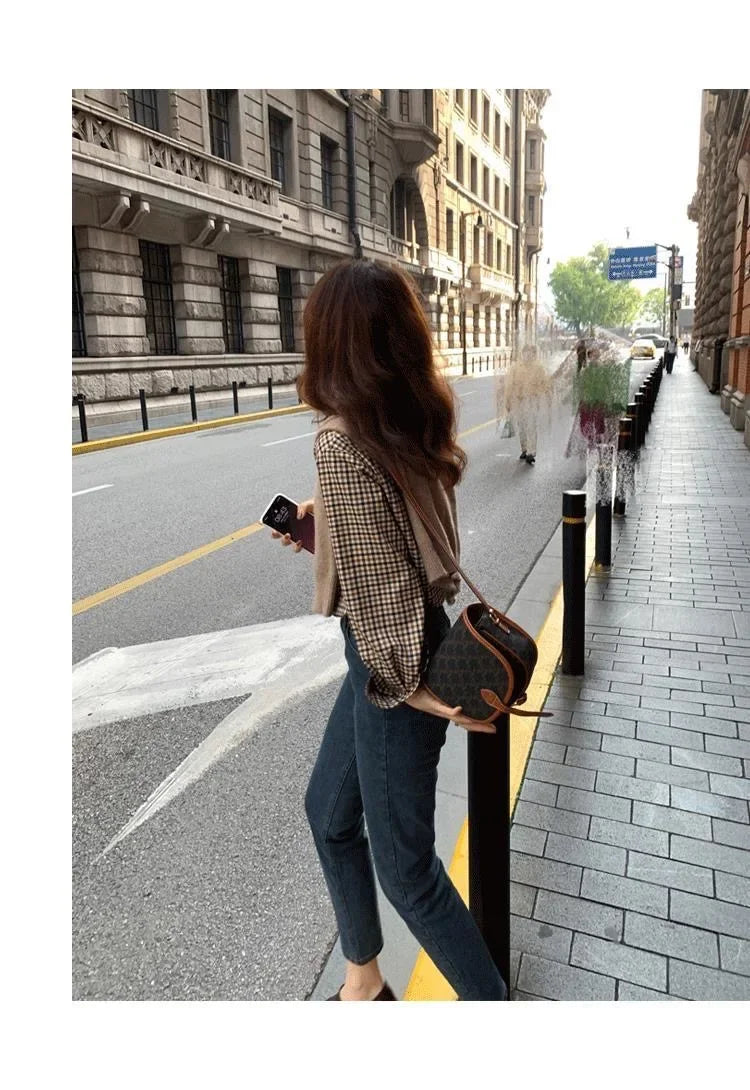 Fashion Casual Women's Plaid Shirt Autumn New Boutique Ladies Blouse and Tops Female Long Sleeve Blouses Clothes.