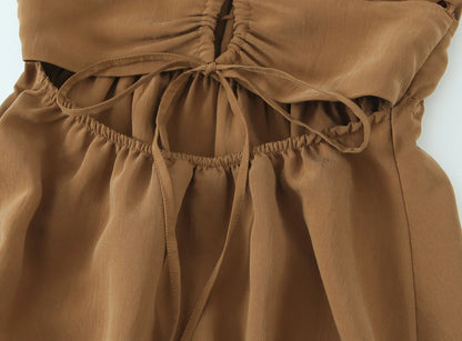 TFMLN Frauen Retro Sling Kleid Für Frauen Elegante Ärmellose V-ausschnitt Backless Mixi Kleid Dame EINE Linie Fashion Club Party Langes Kleid.