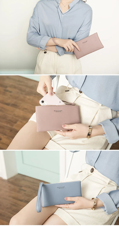 MIYIN Women's Purse long ultra-thin credit card bag minimalist zero purse thin large capacity zipper hold bag handbag purse girl.