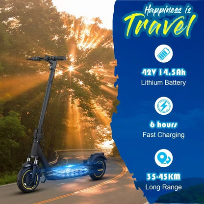 ATSANT ESMAX Electric Scooter 500W 42V14.5Ah 40KM Long Range 10Inch Pneumatic Flatproof Tyres Foldable Smart Adult Kick EScooter.