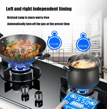 DC330 Gas Stove Household Desktop Embedded Double Stove Natural Gas Liquefied Gas Stove/Toughened Glass Panel.