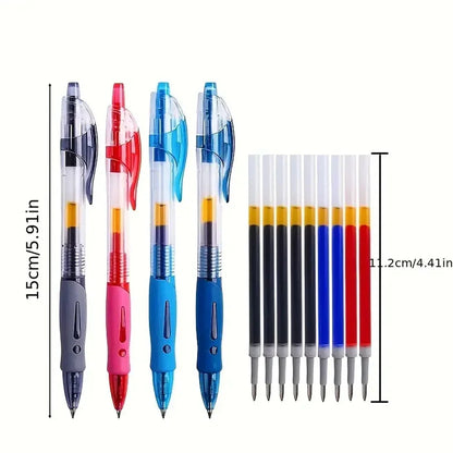 1–63 Stück einziehbares Gelschreiber-Set, Kugelschreiber mit schwarzer/roter/blauer Tinte zum Schreiben, 0,5 mm Nachfüllungen, Bürozubehör, Schulbedarf, Schreibwaren.