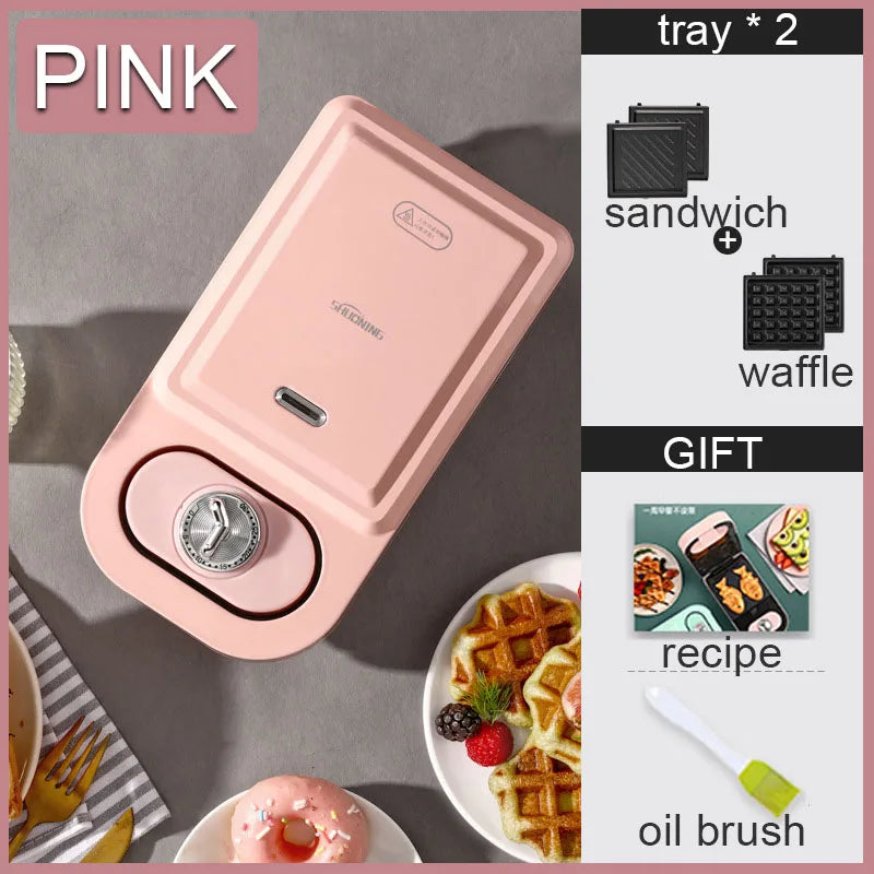 Electric Sandwich Maker Breakfast Machine Household Light Food Multi-Function Waffle Maker Takoyaki Toast Donut Pressure Toaster