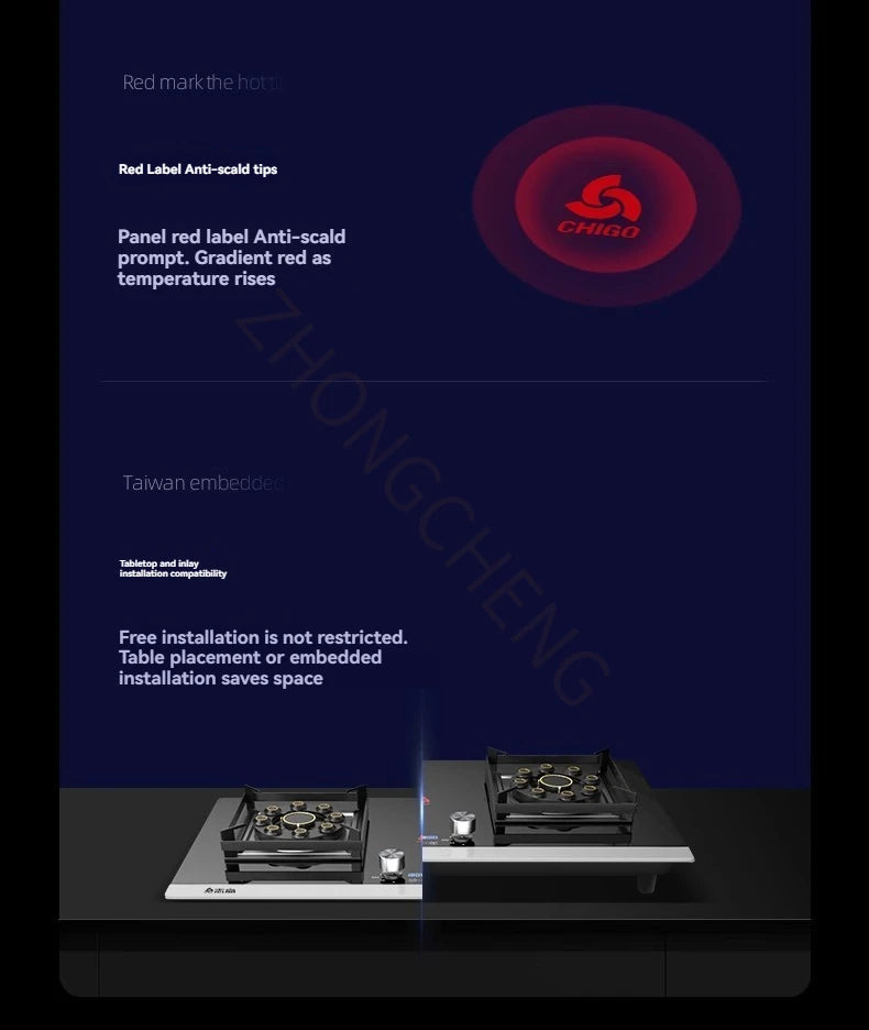 Natural Gas Cooking Stoves Embedded Liquefied Gas Cooking Stoves Household Double Stoves..
