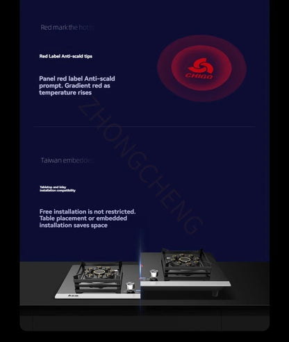 Natural Gas Cooking Stoves Embedded Liquefied Gas Cooking Stoves Household Double Stoves..