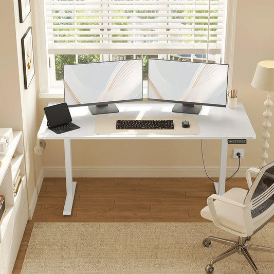 WOLTU Elektrischer stehender Computertisch, höhenverstellbarer, ergonomischer Arbeitstisch mit USB-Ladeanschluss und Speichersteuerung