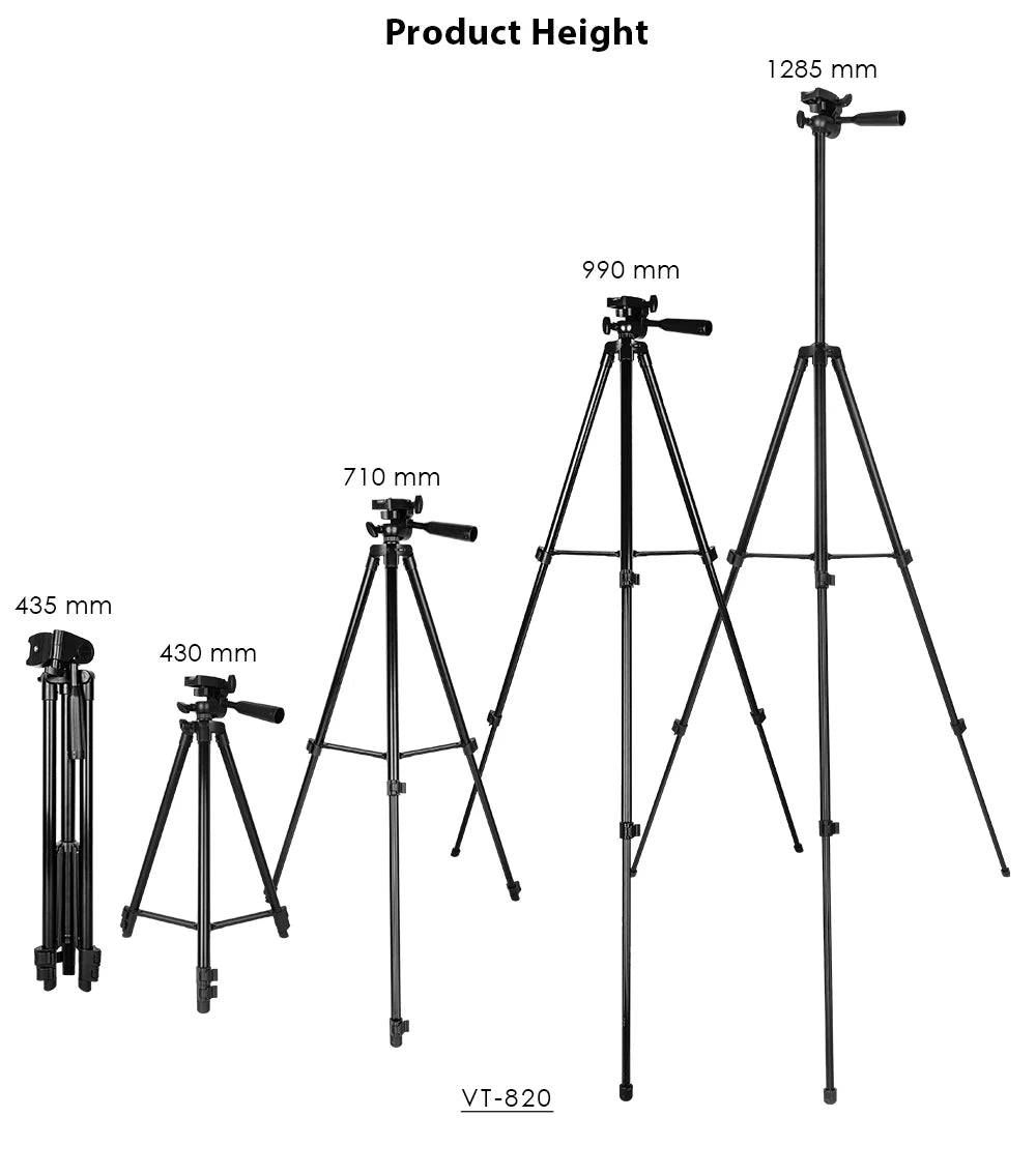 KINGJOY Aluminum Tripod 0.3KG with Quick Release Plate and 360° Head for Sony/Nikon/Canon DSLR and Smartphones,Camera,Live,Vlog.