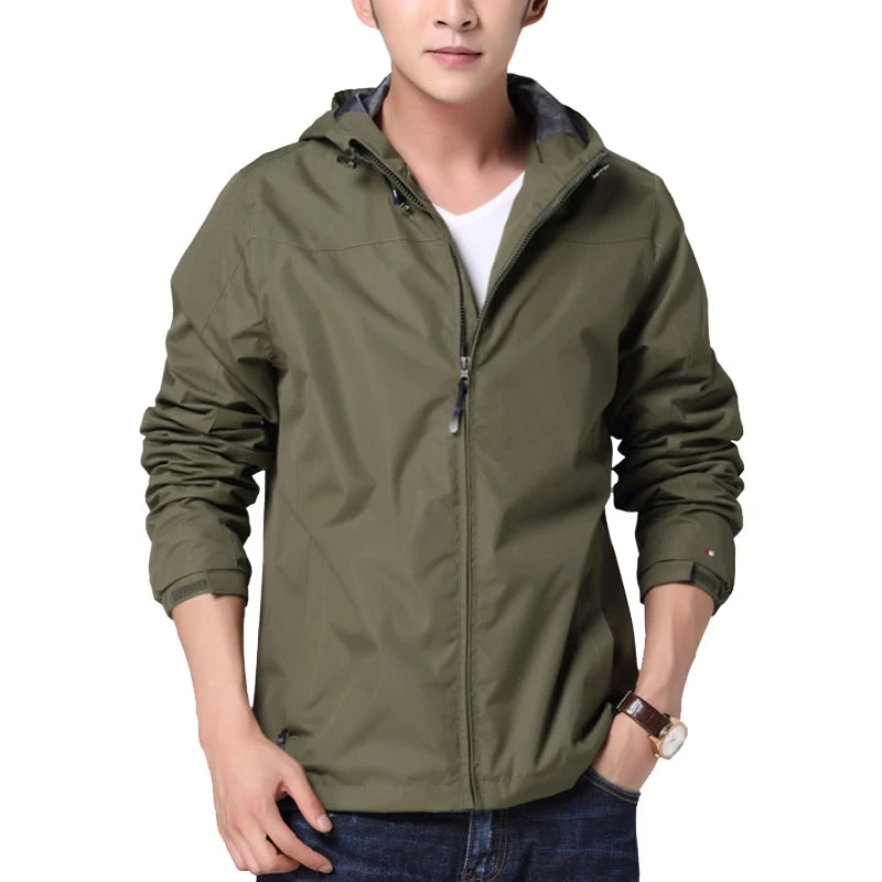 MANTLCONX New Waterproof Men's Jacket Coat Outdoor Hooded Men's Spring Jacket Windbreak Autumn Male Coat Fashion Clothing Brand.